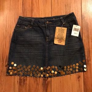 NWT Younique embellished bottom jean skirt